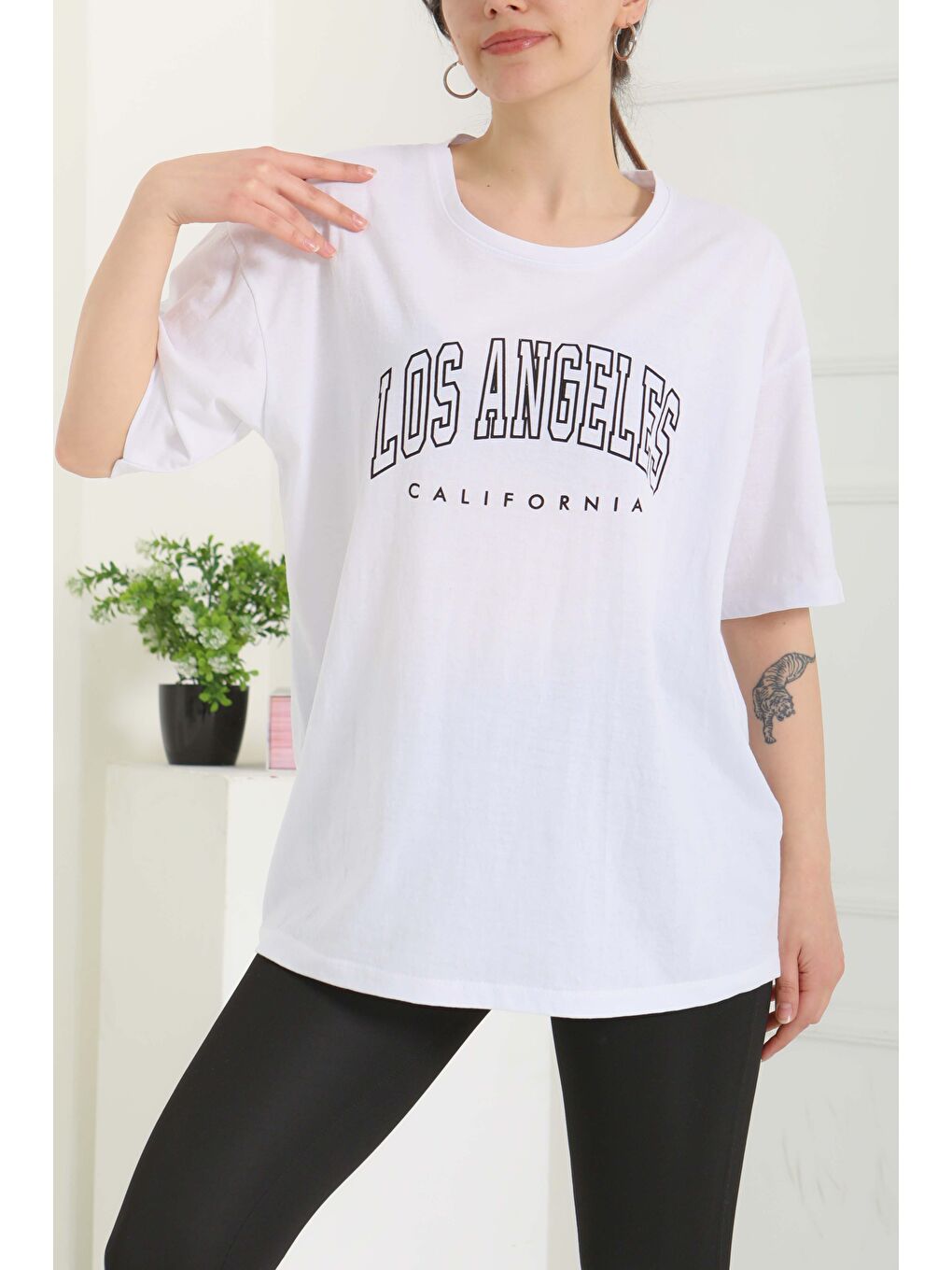 Baskılı Kısa Kollu T-Şhirt Beyaz - 27094-4