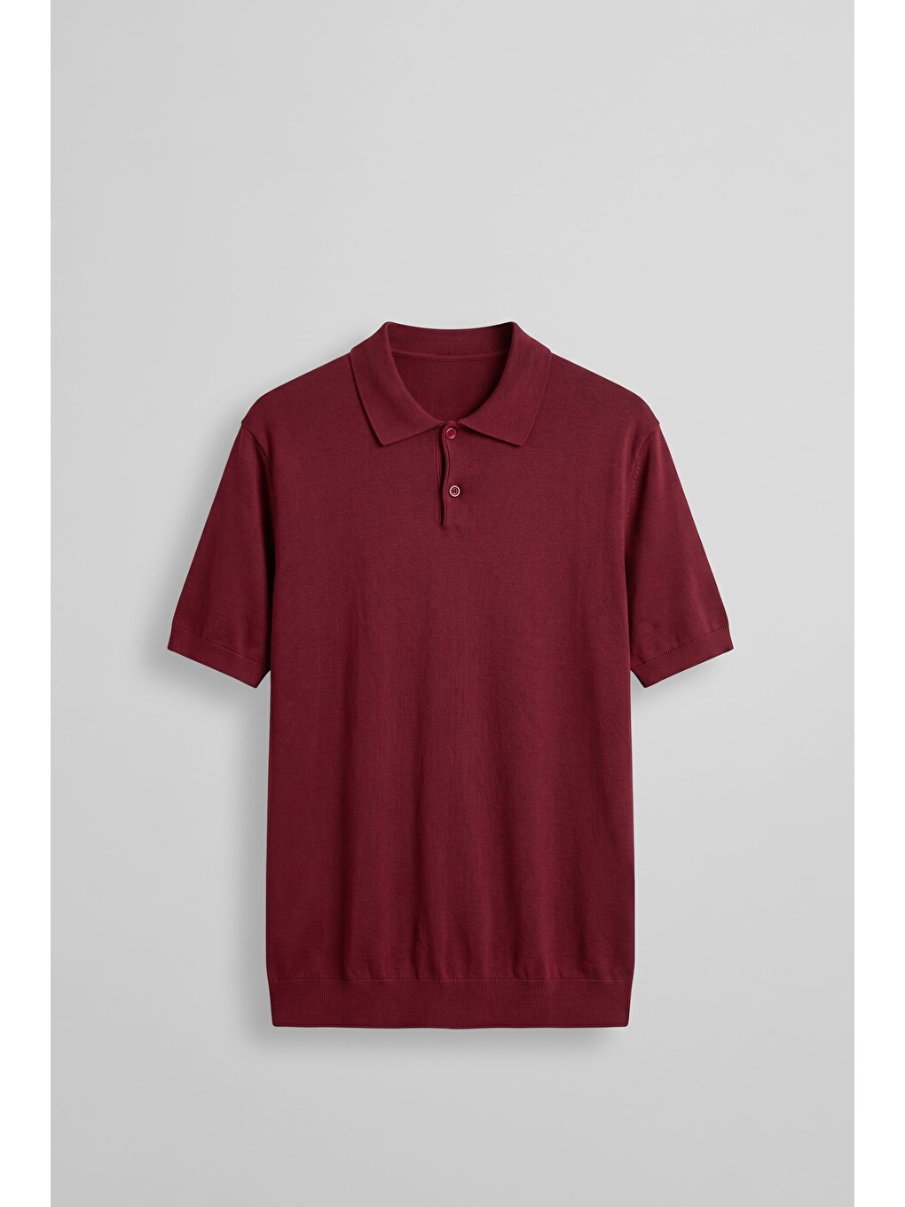 Erkek Regular Fit Örme Kumaş Basic Polo Yaka T-Shirt Kırmızı