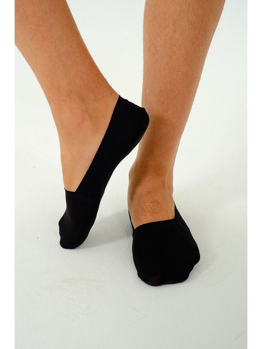 Erkek Pamuklu Kısa Lazer Kesim Görünmez Çorap Siyah-2