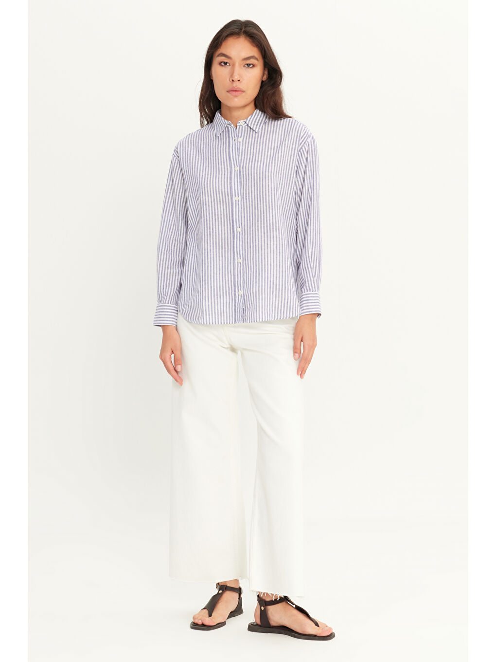 Karışık Regular Fit Normal Kesim Keten Karışımlı Çok Renkli Gömlek-2