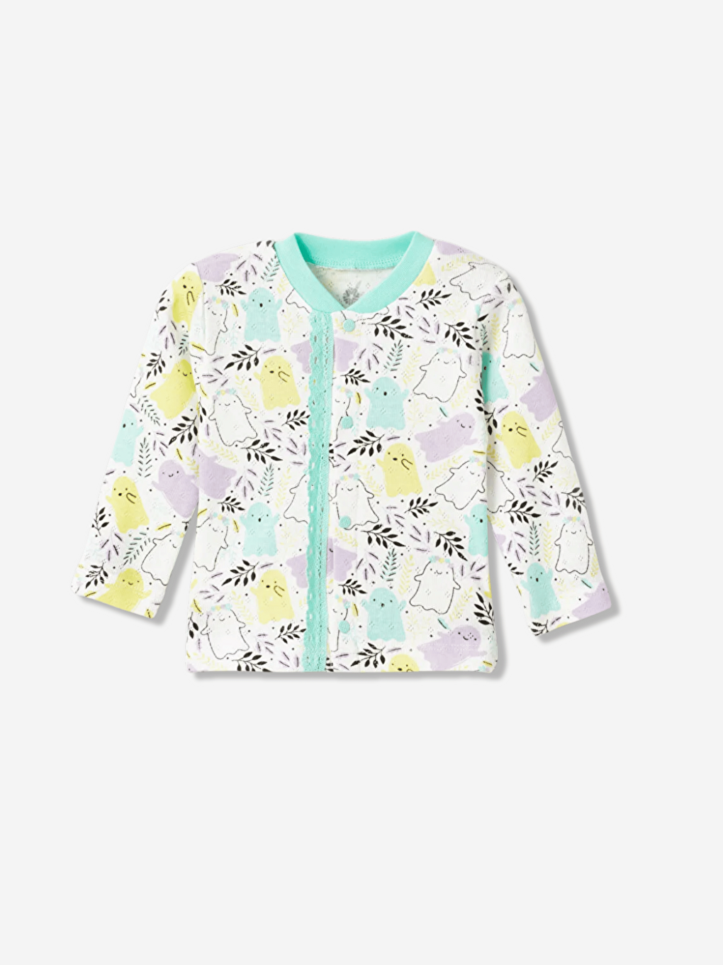 Yeşil Uzun Kollu Kız Bebek Jakarlı Takım-1