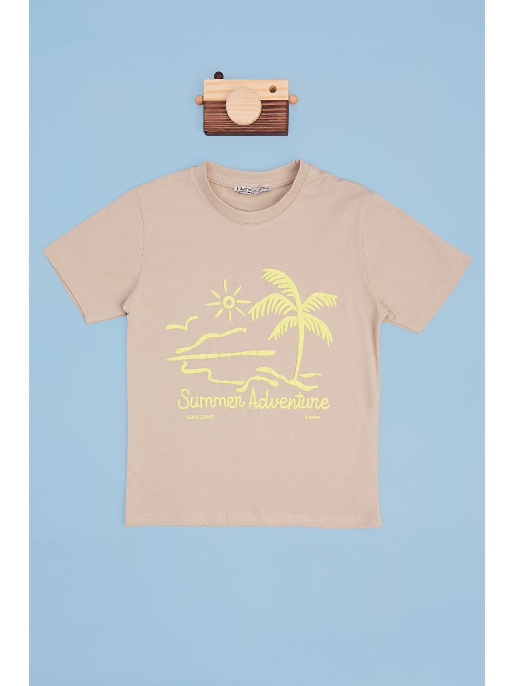 Bej Summer Adventure Baskılı Erkek Çocuk Tişört