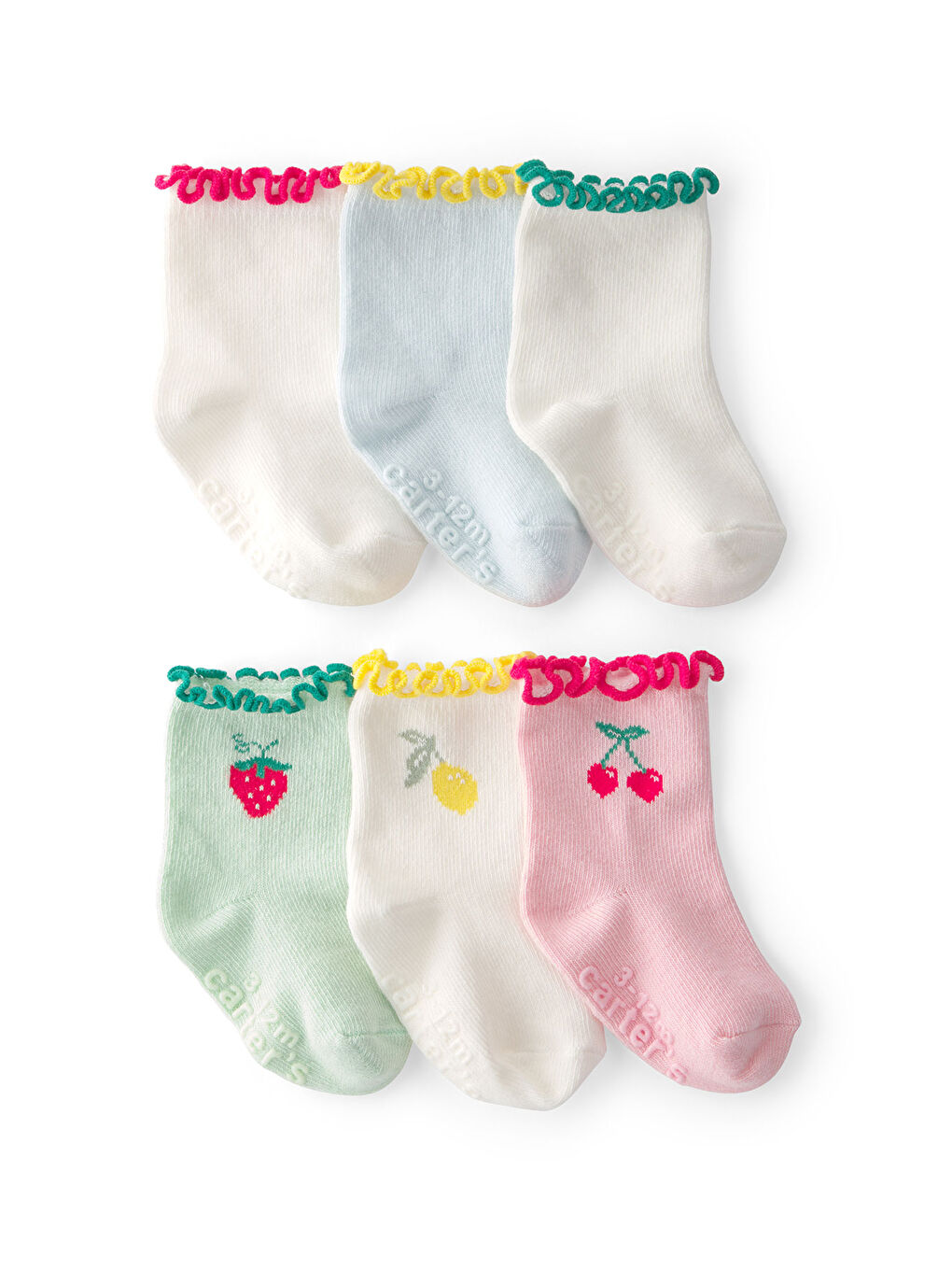 Karışık Kız Bebek 6Lı Çorap 0-12 Ay Çok Renkli