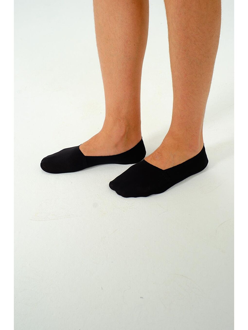 Erkek Pamuklu Kısa Lazer Kesim Görünmez Çorap Siyah-6