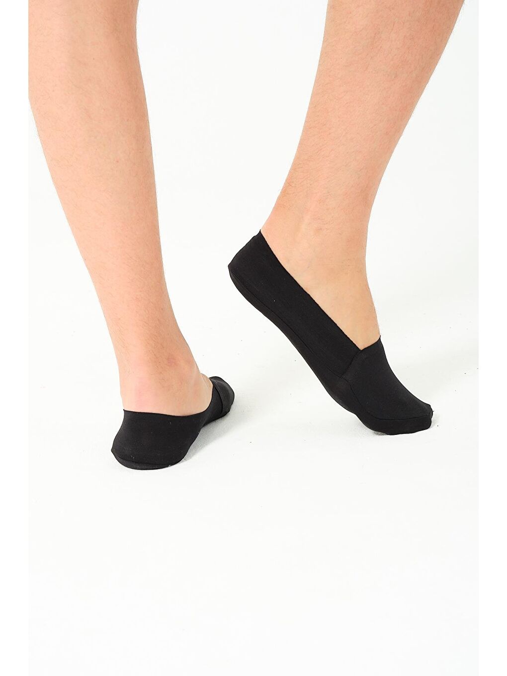 Erkek Pamuklu Kısa Lazer Kesim Görünmez Çorap Siyah-9