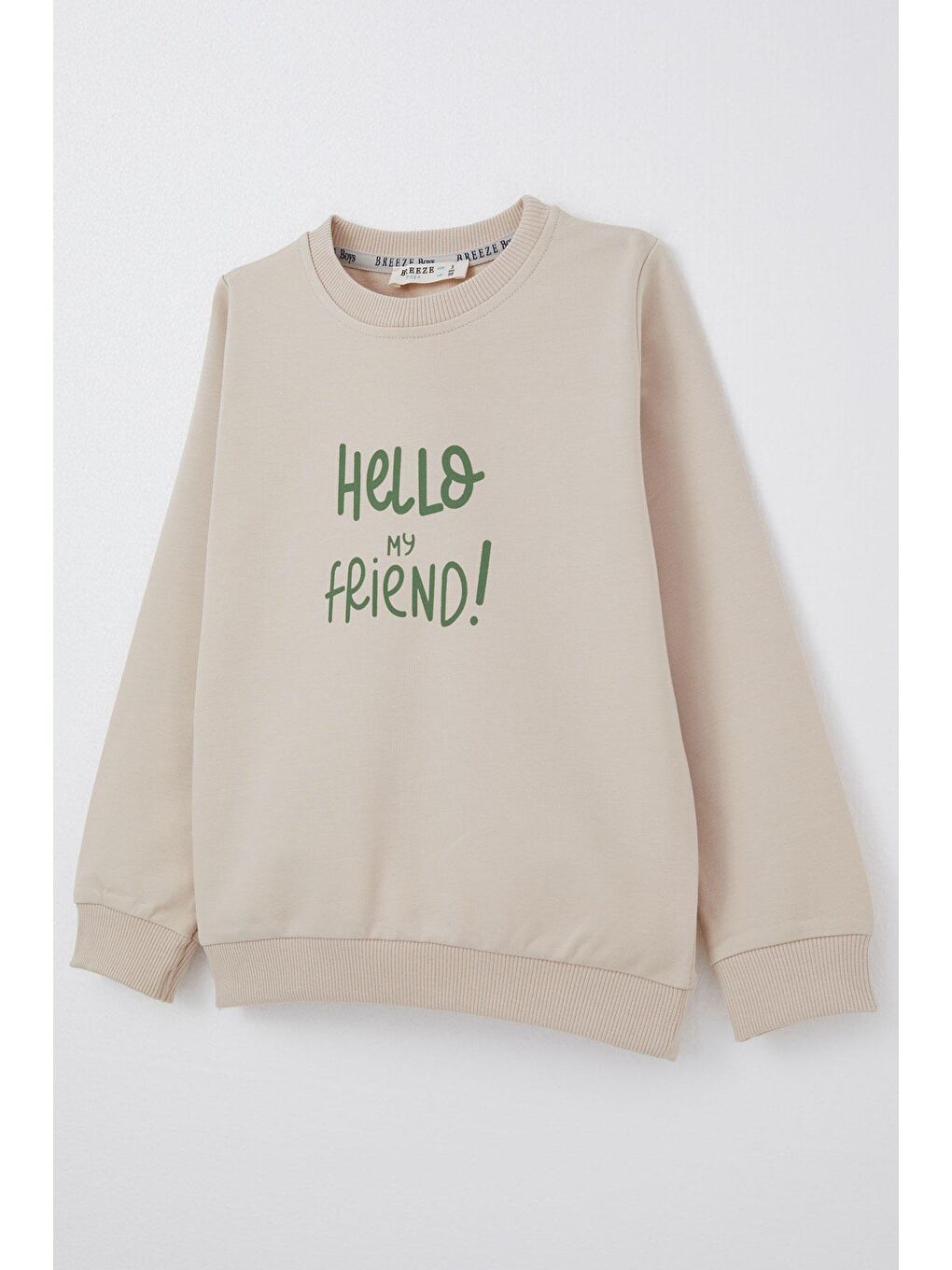 Erkek Bebek Eşofman Takım Sırt Kısmı Sevimli Sincap Baskılı Bej (9 Ay-1 Yaş)-5