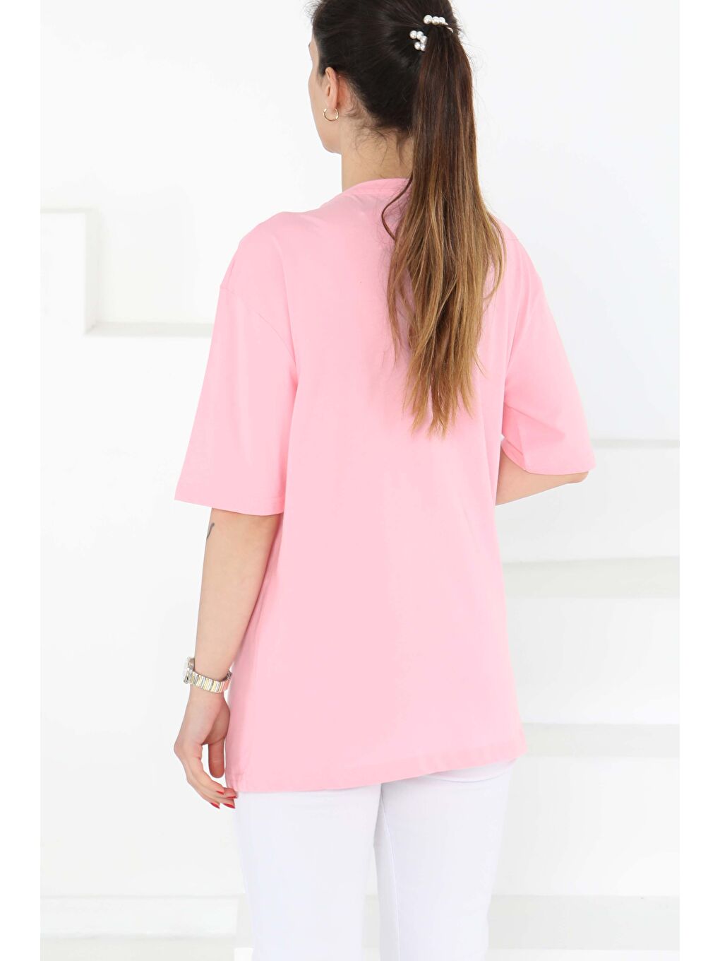 NEW YORK Baskılı Kısa Kollu T-Şhirt Pembe - 27125-4