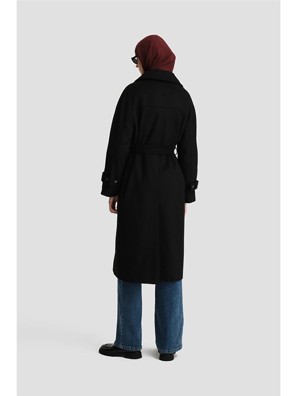 ARMİNE Kruvaze Oversıze Kaban 24Kh7614 Siyah - 3