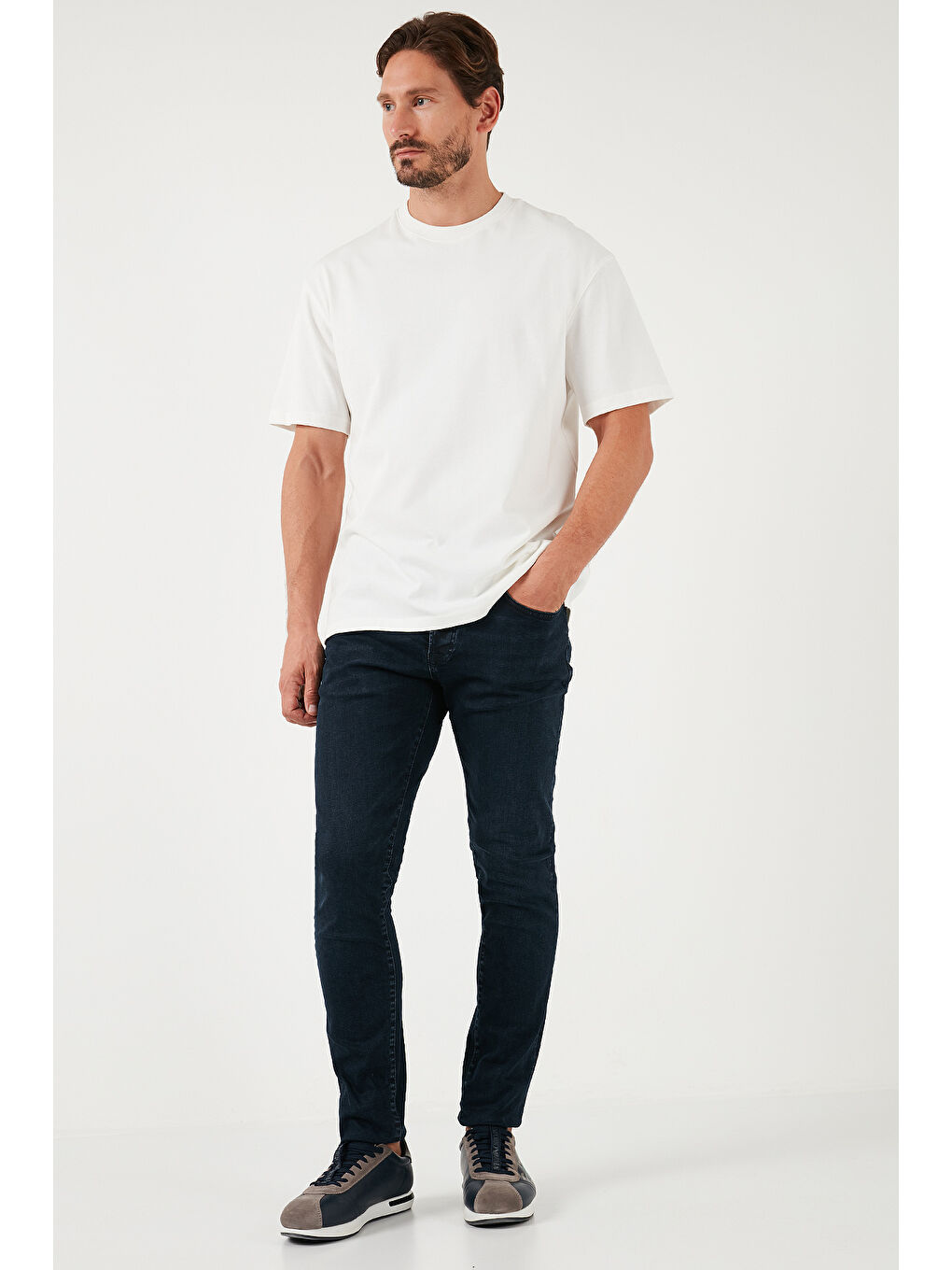 Buratti Lacivert Pamuklu Normal Bel Slim Fit Dar Paça Erkek Jeans 1120S03NAPOLI - 1