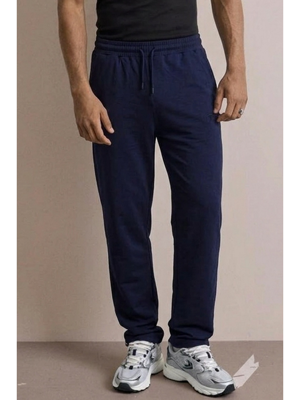 Erkek Günlük Regular Fit Baskılı Lacivert Eşofman Altı-4