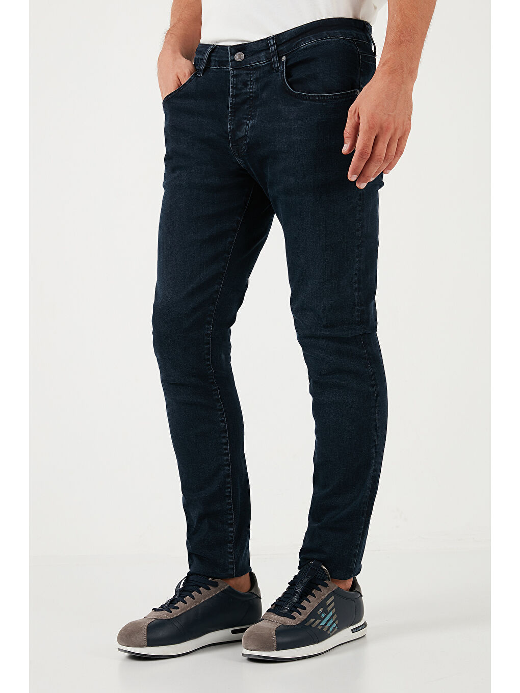 Buratti Lacivert Pamuklu Normal Bel Slim Fit Dar Paça Erkek Jeans 1120S03NAPOLI - 3