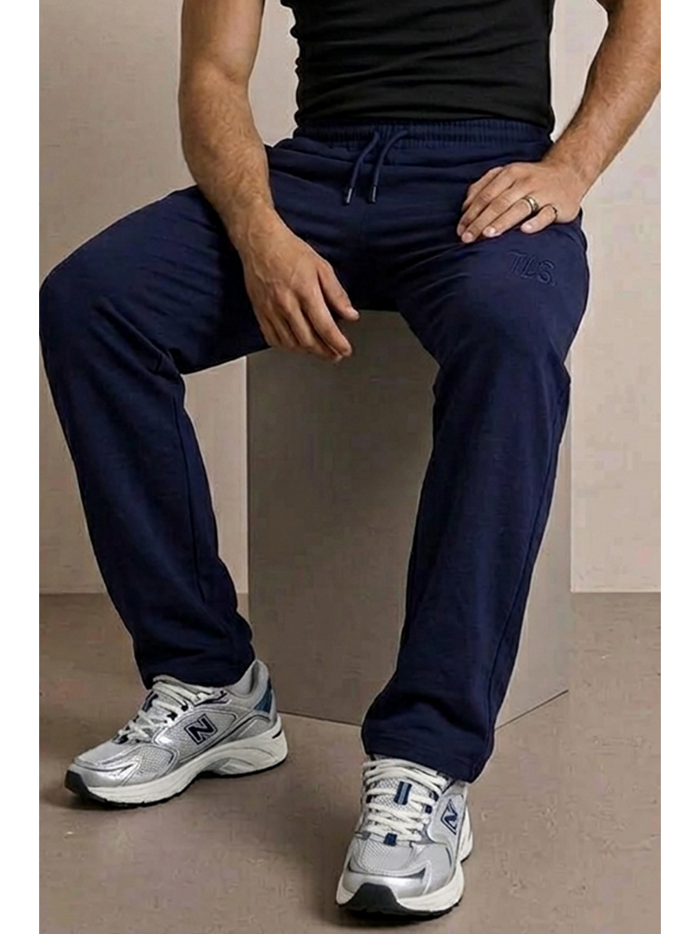 Erkek Günlük Regular Fit Baskılı Lacivert Eşofman Altı-5