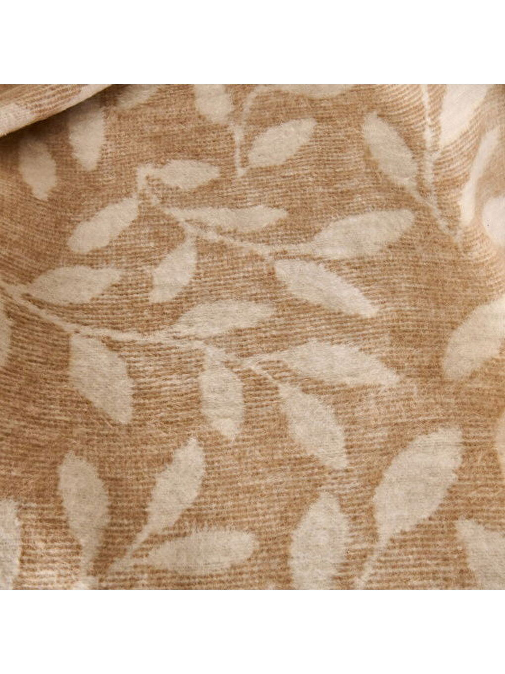 Soft Sprig Pamuklu Tv Battaniyesi - Bej - 130x170 cm-1