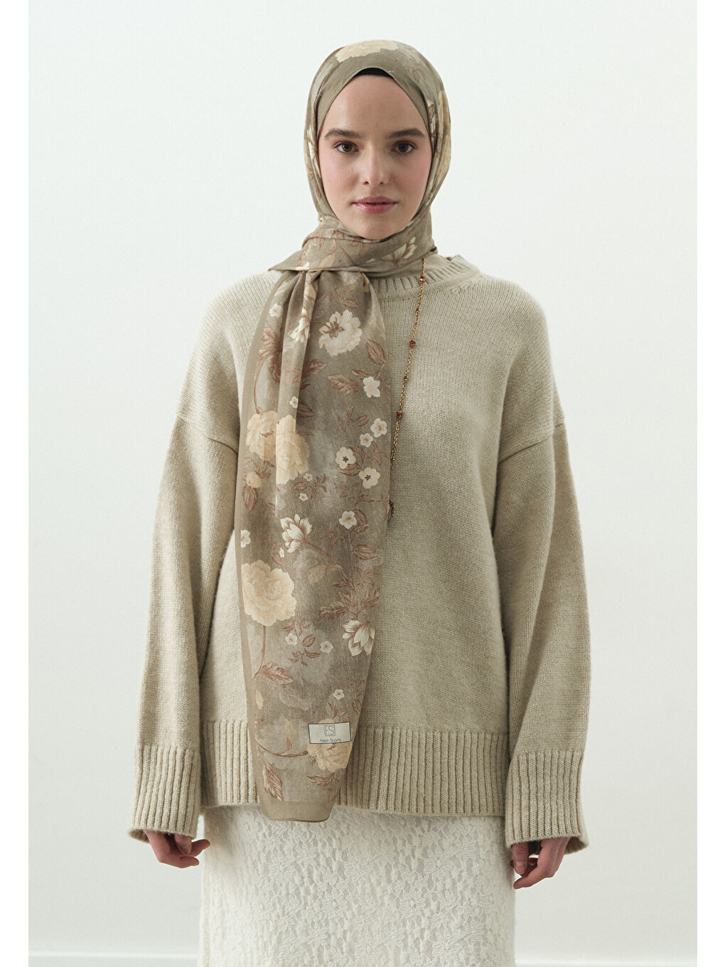 Yeşil REVERIE DESENLİ PAMUK VİSKON ŞAL ÇAĞLA-2