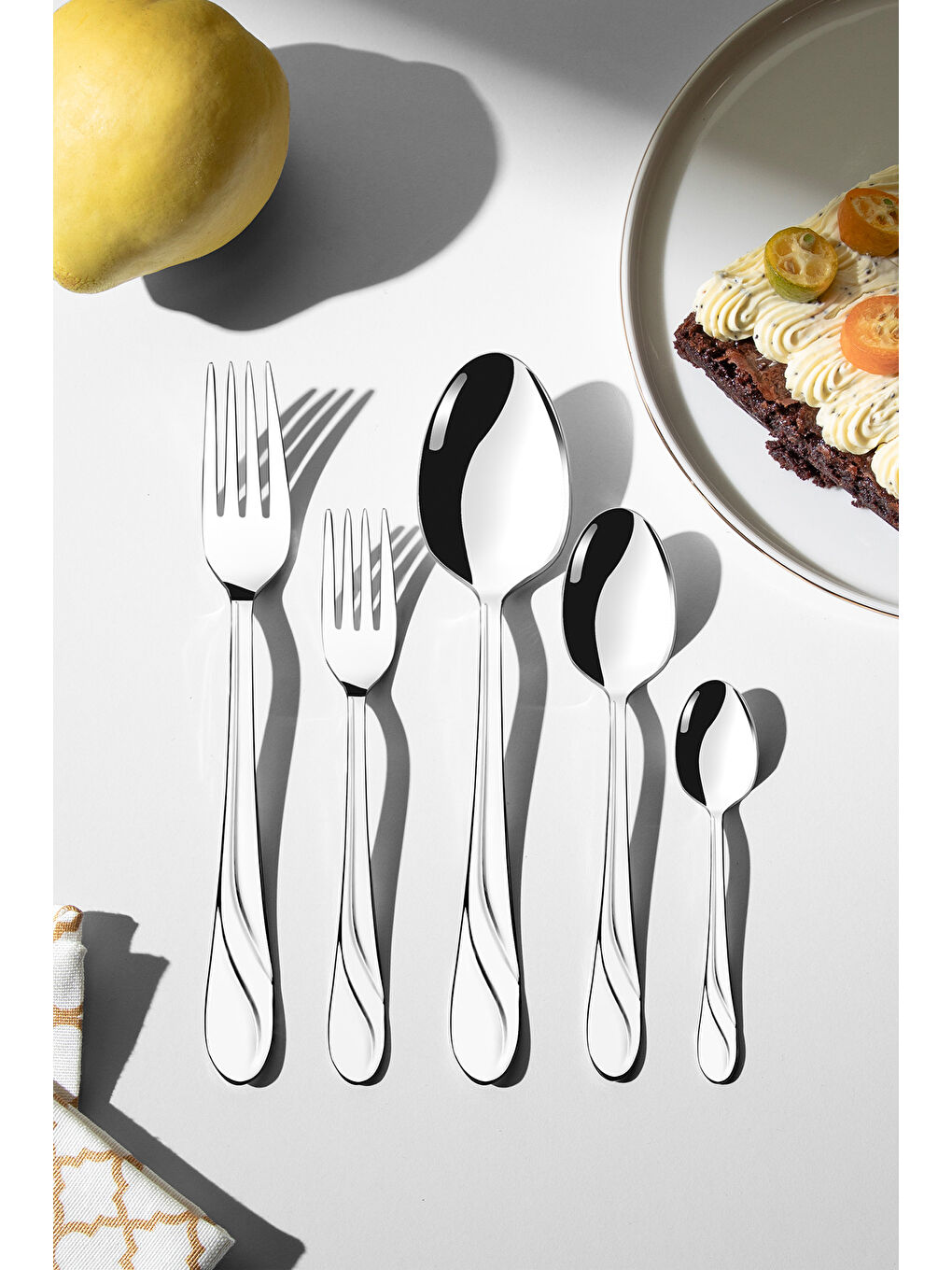 Gri Safir Sade 12 Kişilik 60 Parça Kutulu Çatal Kaşık Takımı