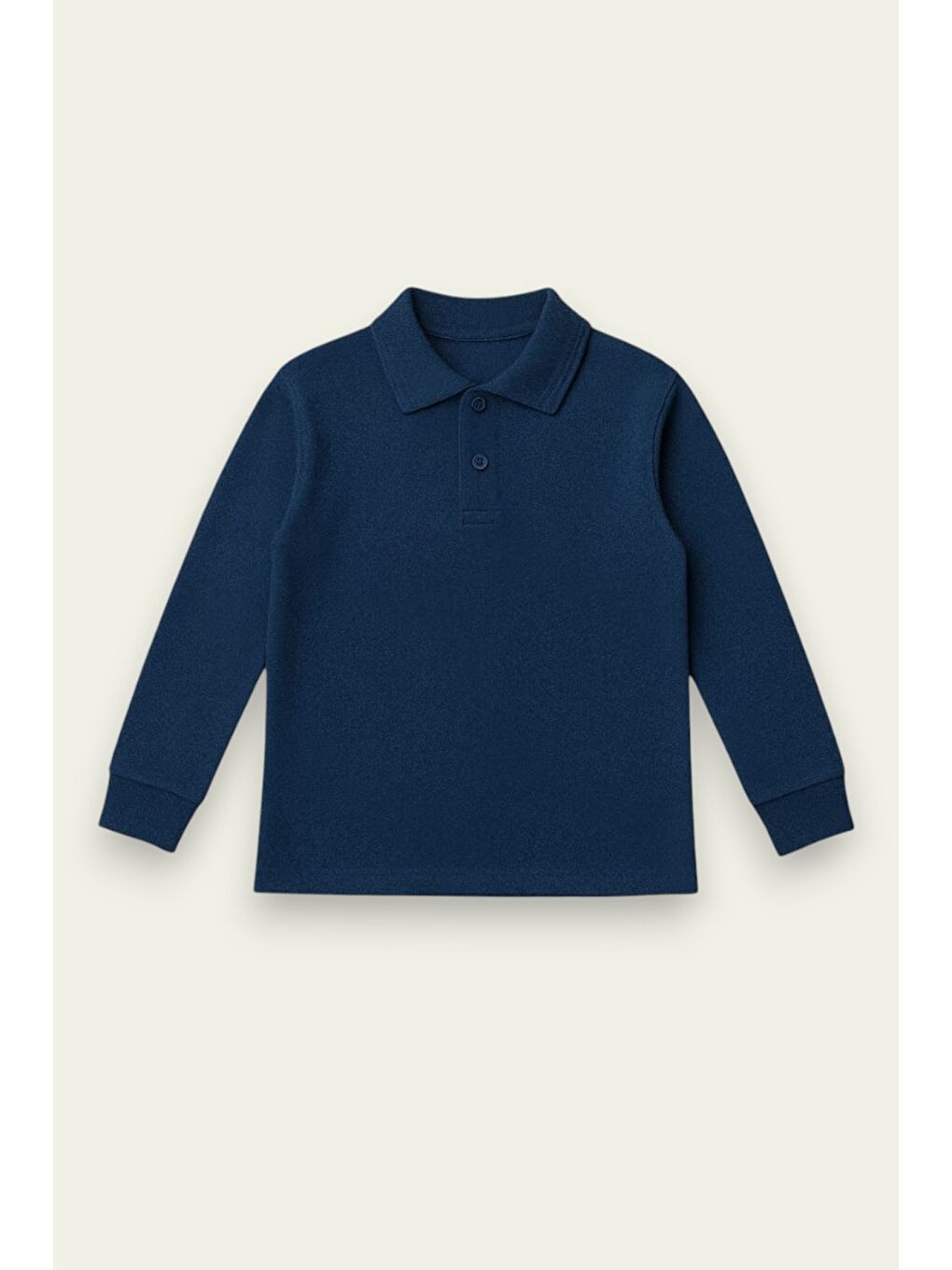 Lacivert Okul İçin Uzun Kollu Yakalı Tişört 7-15 Yaş 12082