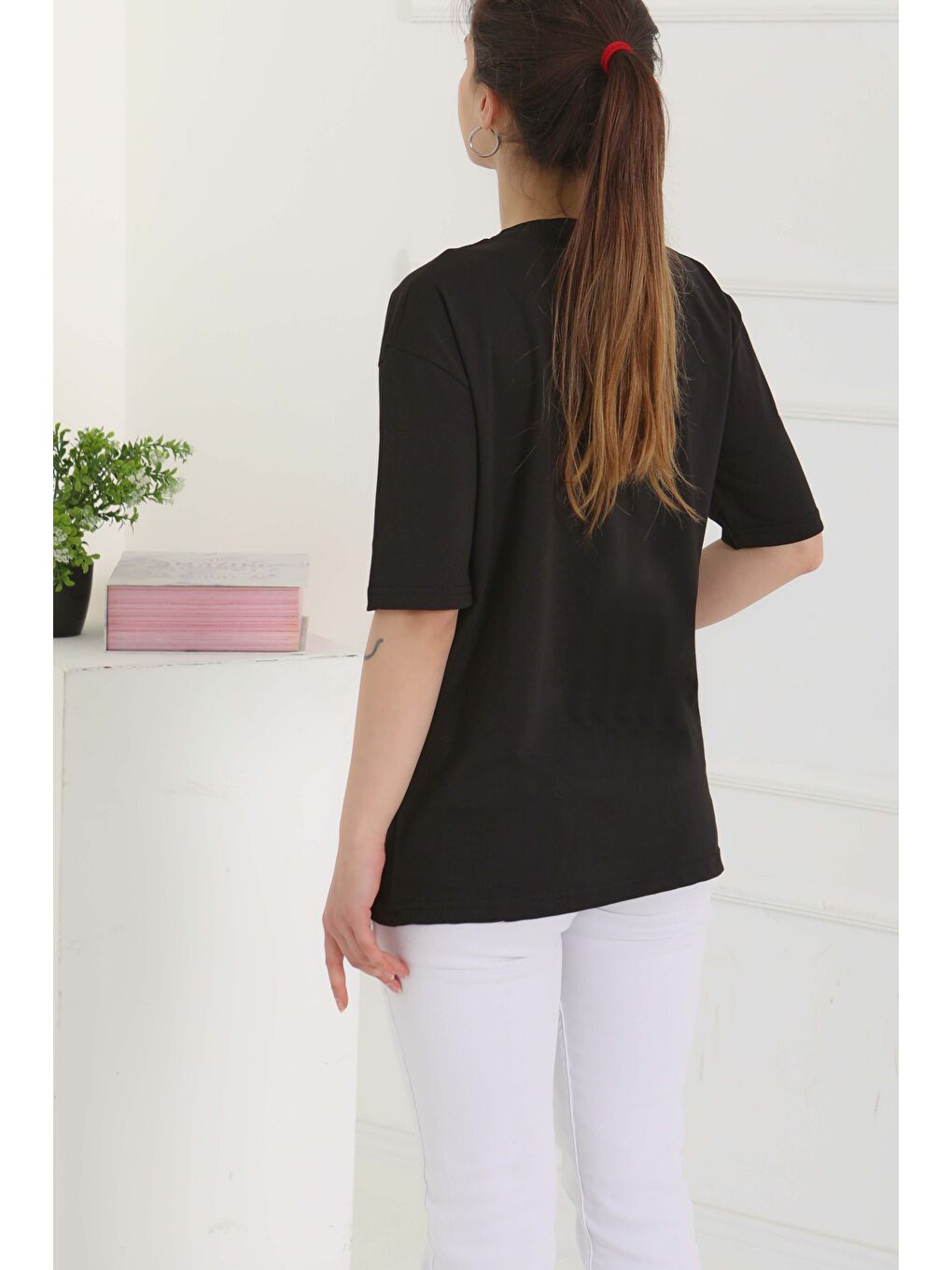 Oversize Kısa Kollu T-Şhirt Siyah - 27118-5