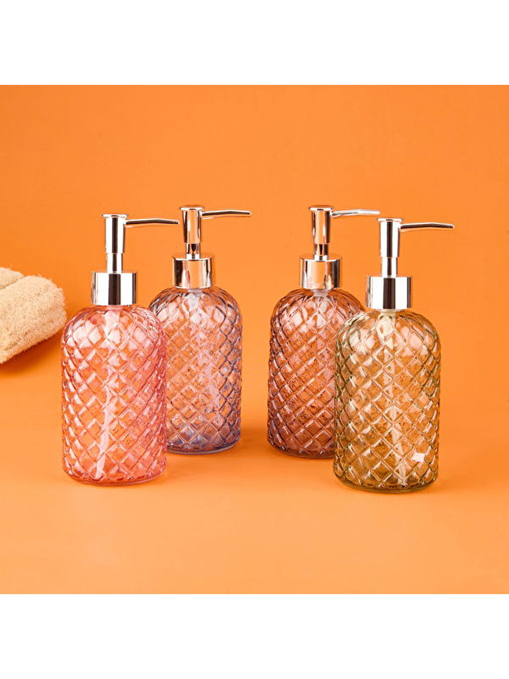 Karışık MNB03671 Cam Sıvı Sabunluk - Asorti - 20 cm-3