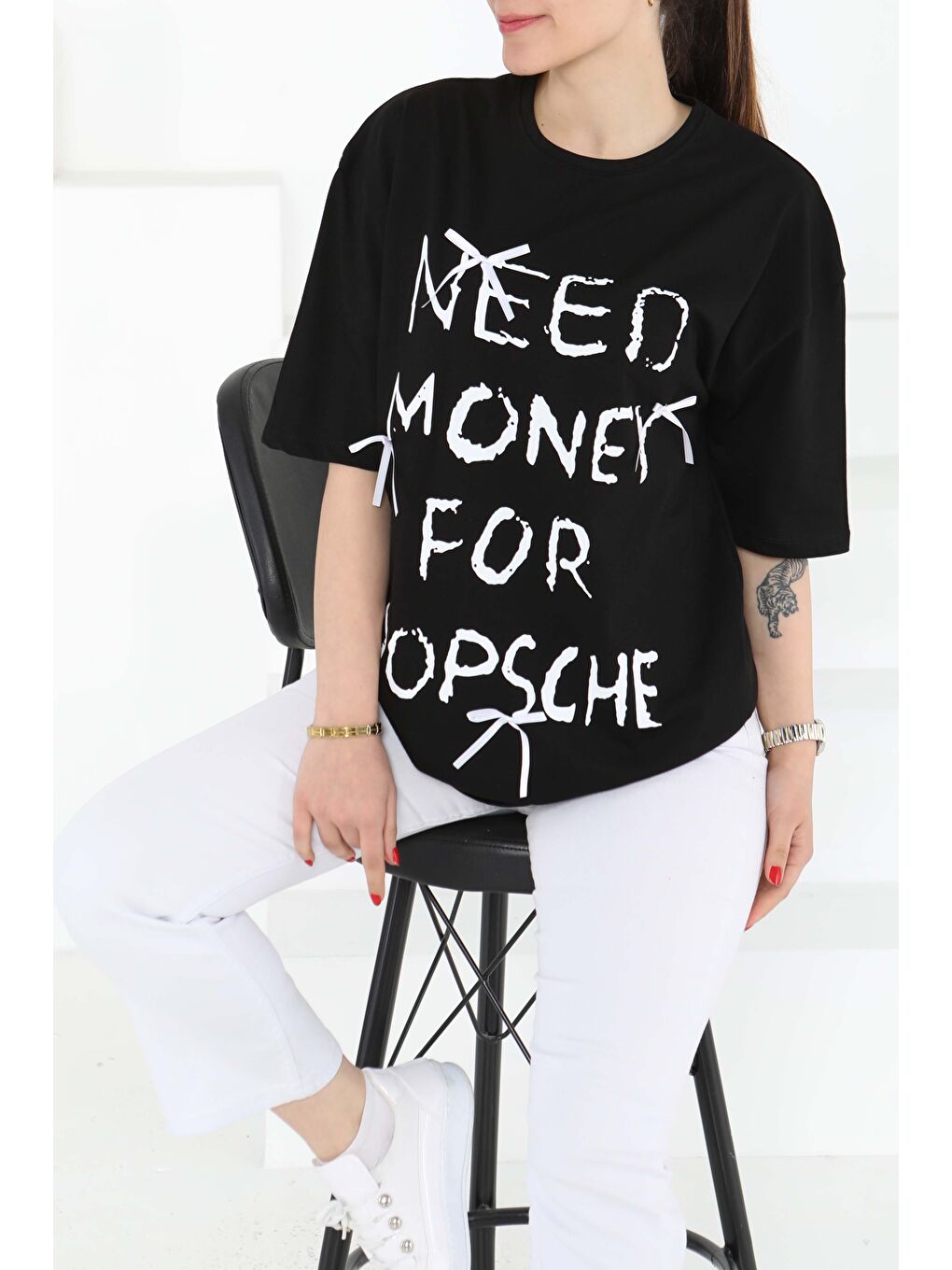 Baskılı Kısa Kollu T-Şhirt Siyah - 27121