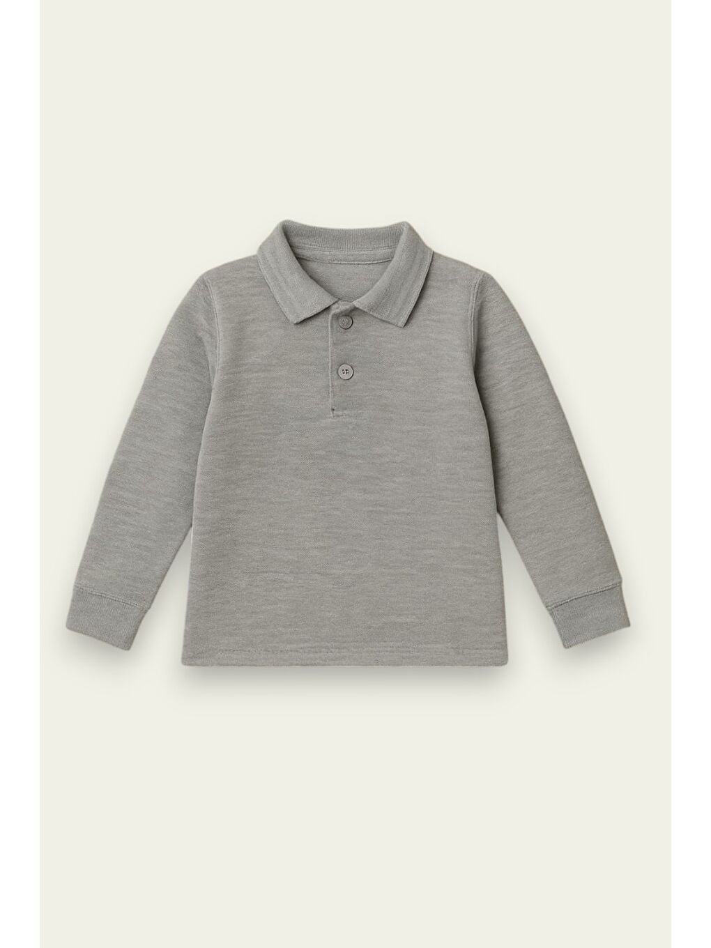 Gri Okul İçin Uzun Kollu Yakalı Tişört 7-15 Yaş 12081