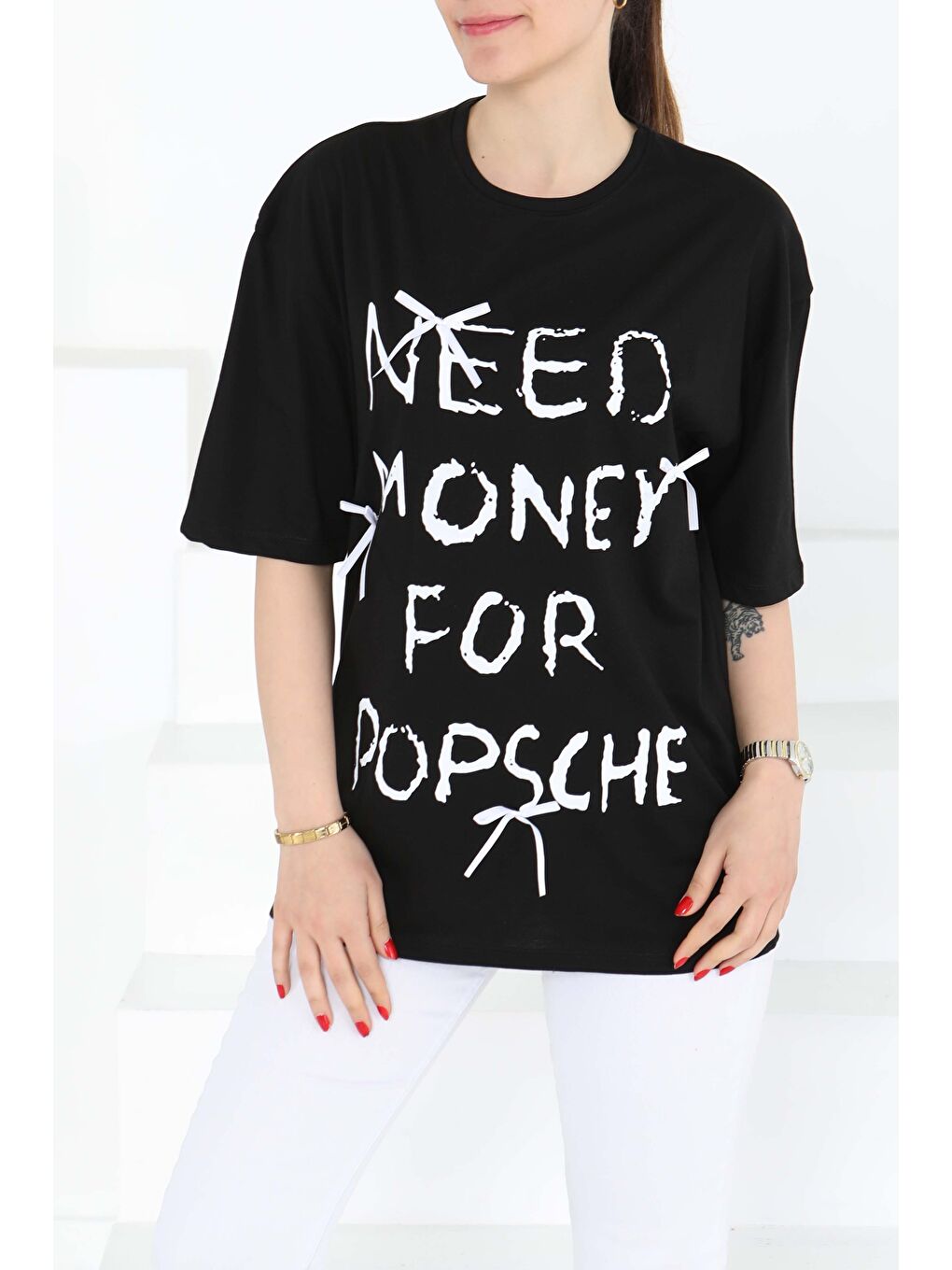 Baskılı Kısa Kollu T-Şhirt Siyah - 27121-3