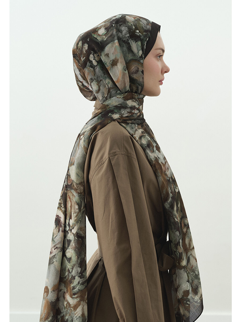 Yeşil SWEET VANILLA DESENLİ PAMUK VİSKON ŞAL YEŞİL-2