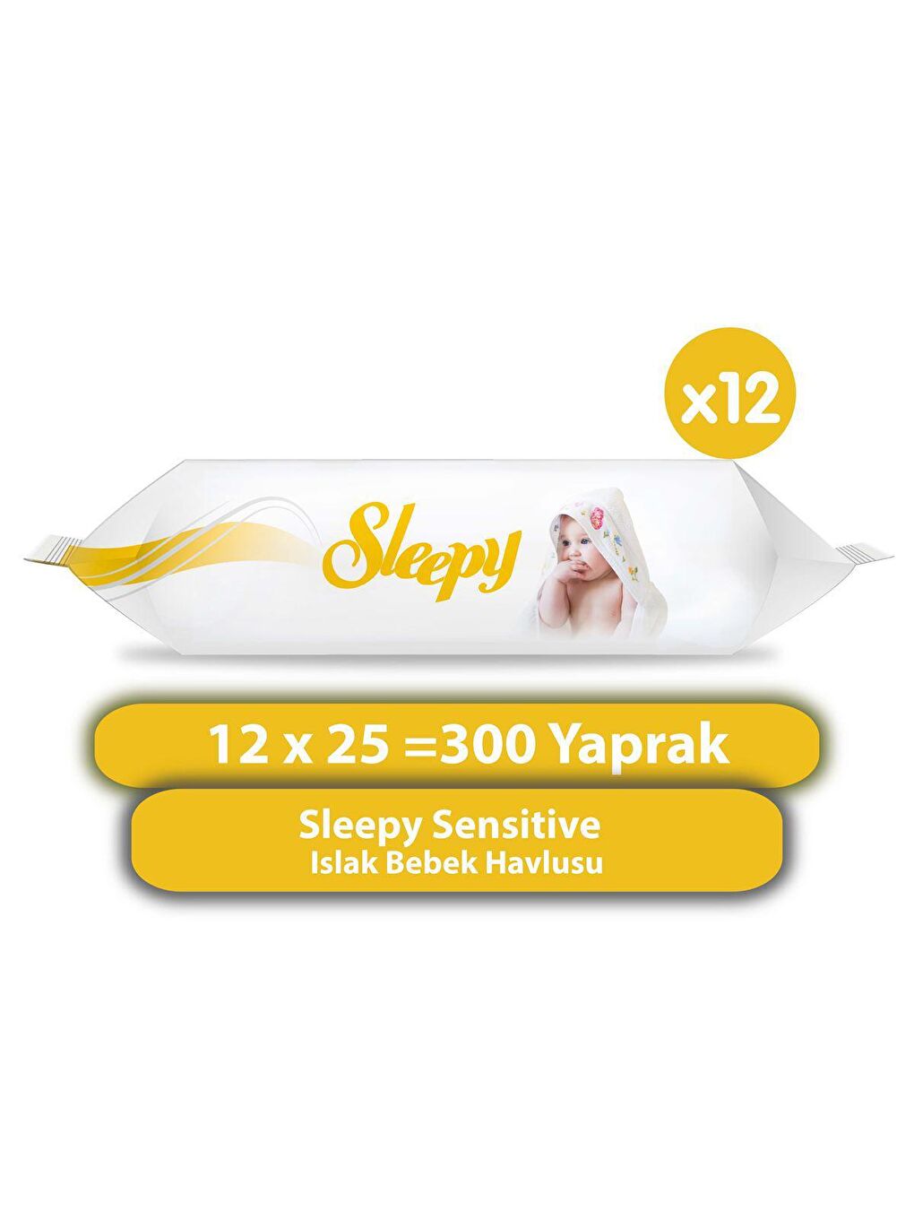 Sleepy Beyaz Sensitive Islak Bebek Havlusu 12x25 (300 Yaprak)