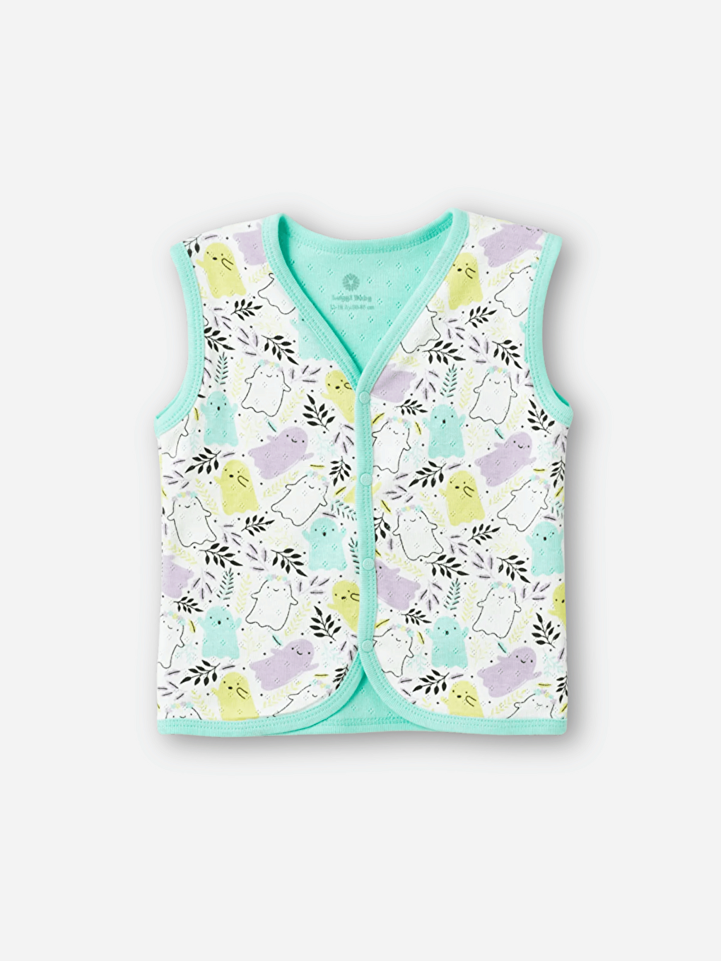 Yeşil V Yaka Kız Bebek Jakarlı Yelek-3