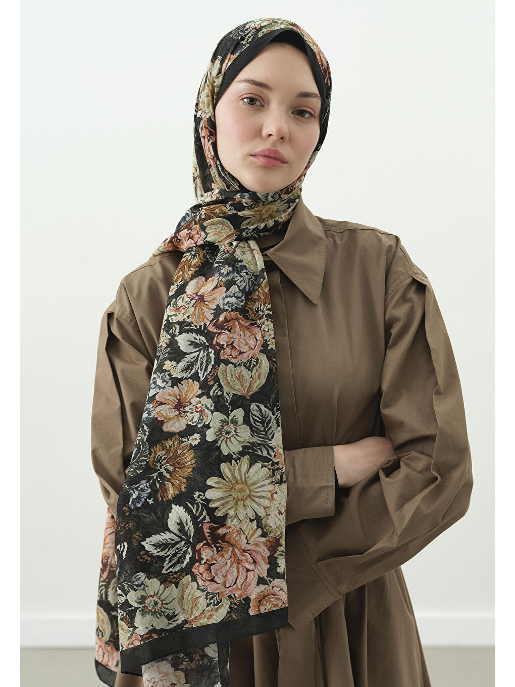 Yeşil JUDITH DESENLİ PAMUK VİSKON ŞAL YEŞİL