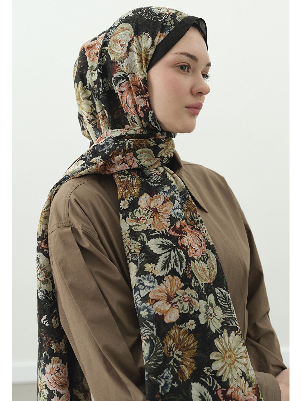 Yeşil JUDITH DESENLİ PAMUK VİSKON ŞAL YEŞİL-1