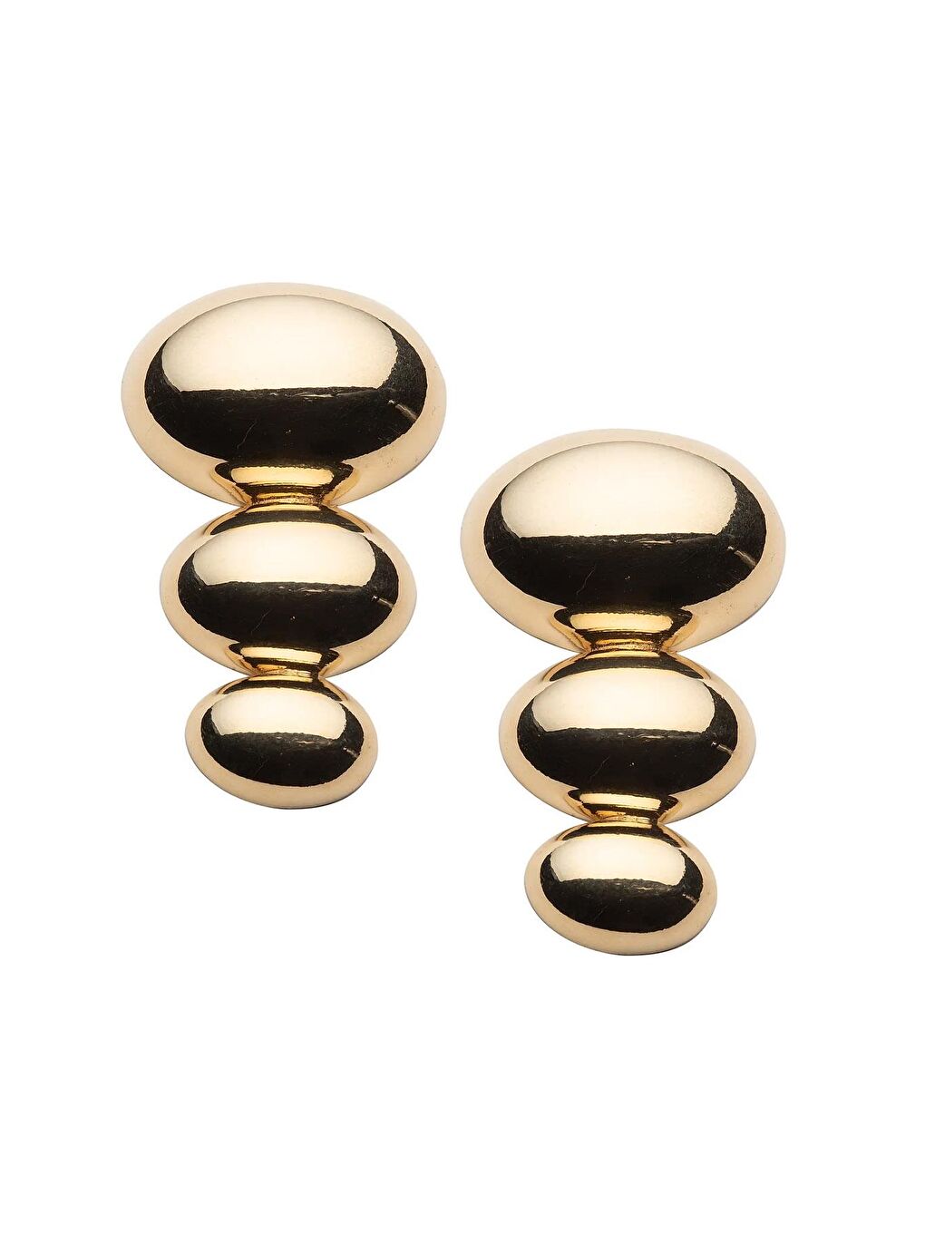 Sarı Paslanmaz Çelik Modern Gold Kadın Küpe-1