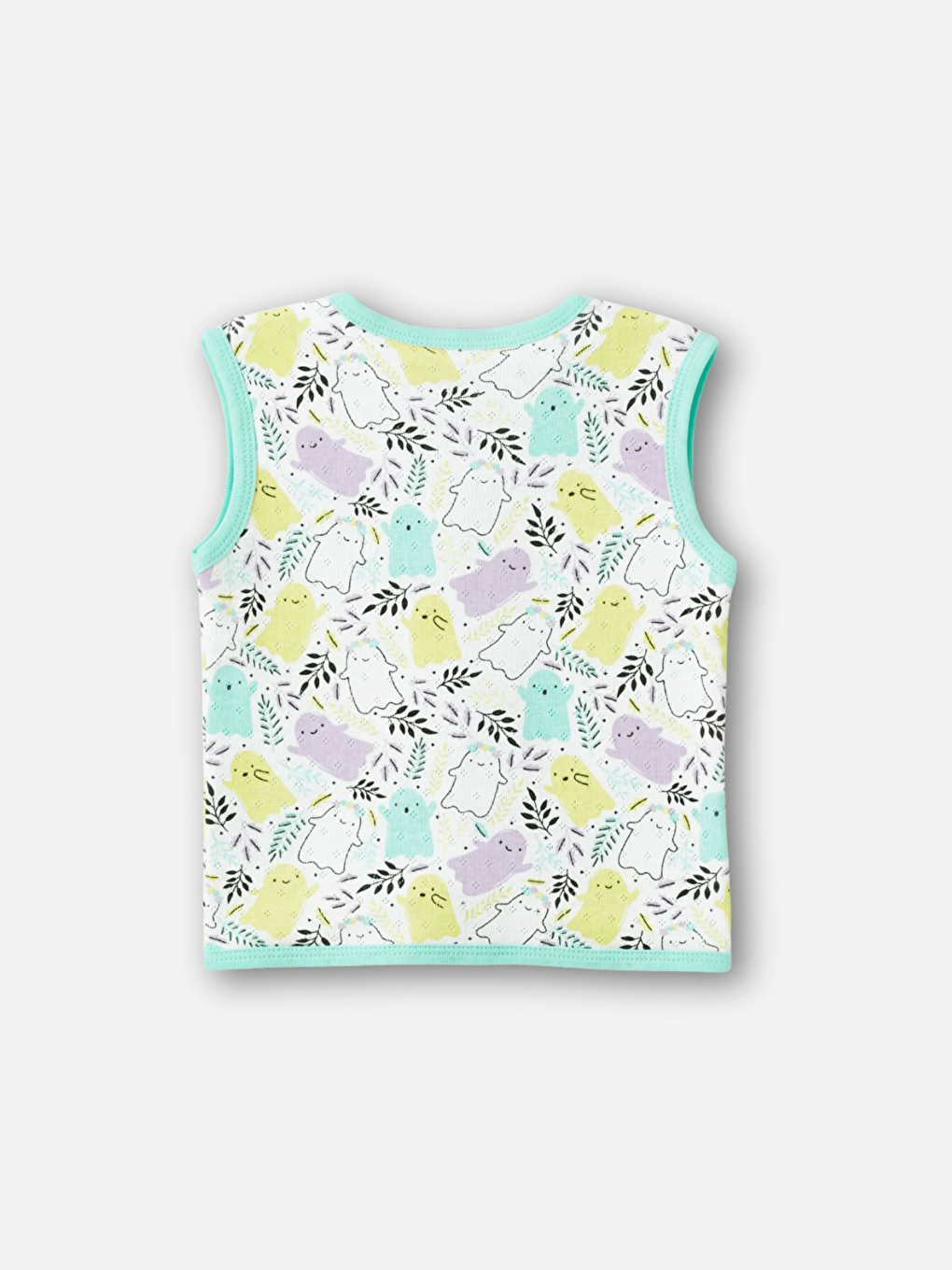 Yeşil V Yaka Kız Bebek Jakarlı Yelek-4