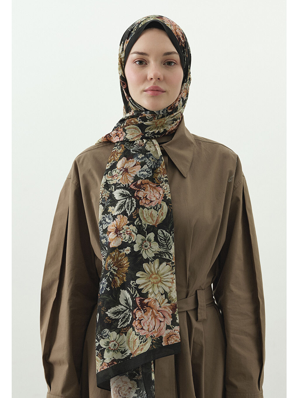 Yeşil JUDITH DESENLİ PAMUK VİSKON ŞAL YEŞİL-2