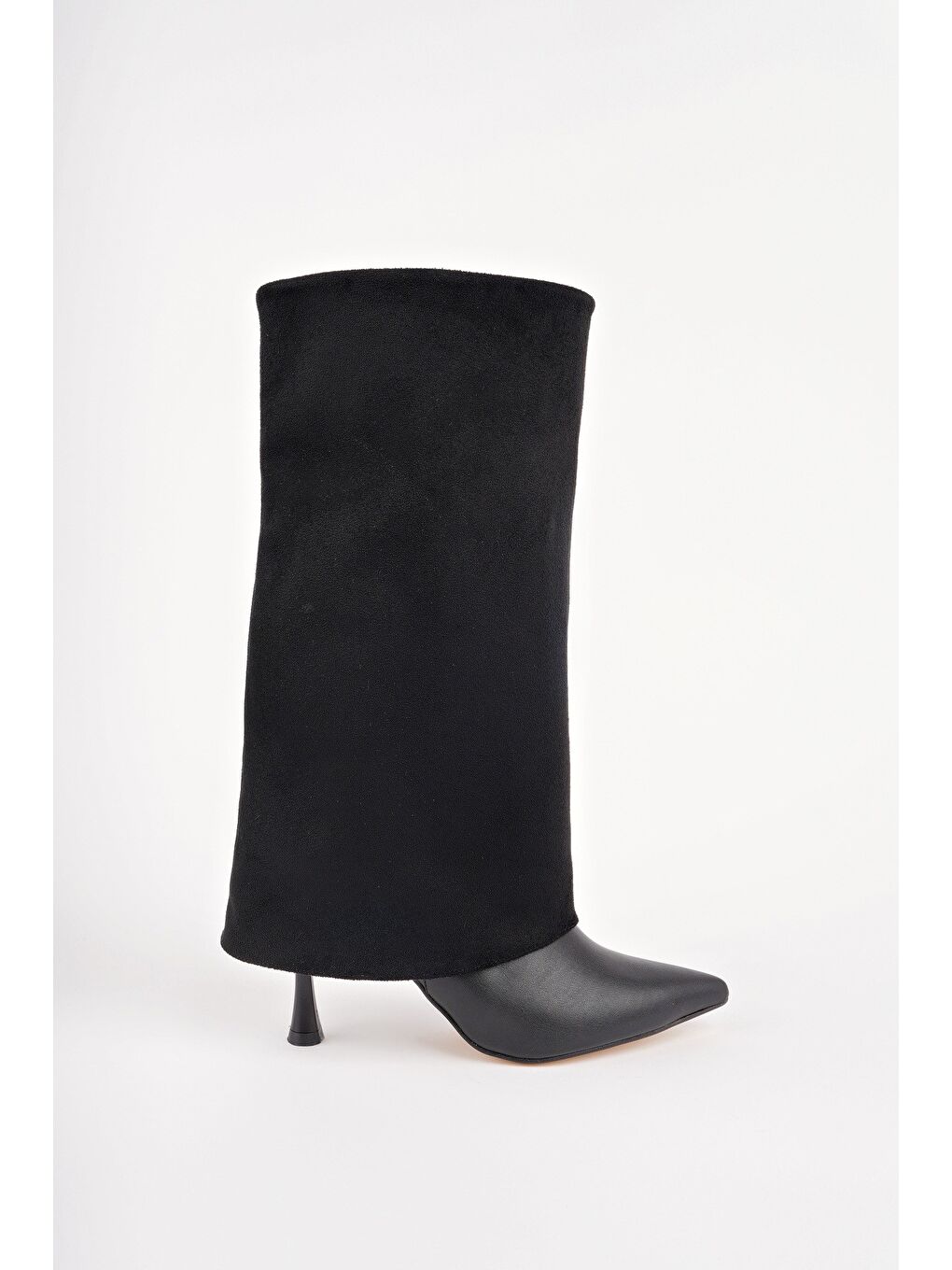 Siyah CATİE Süet Sivri Burun İnce Topuklu Kadın Çizme