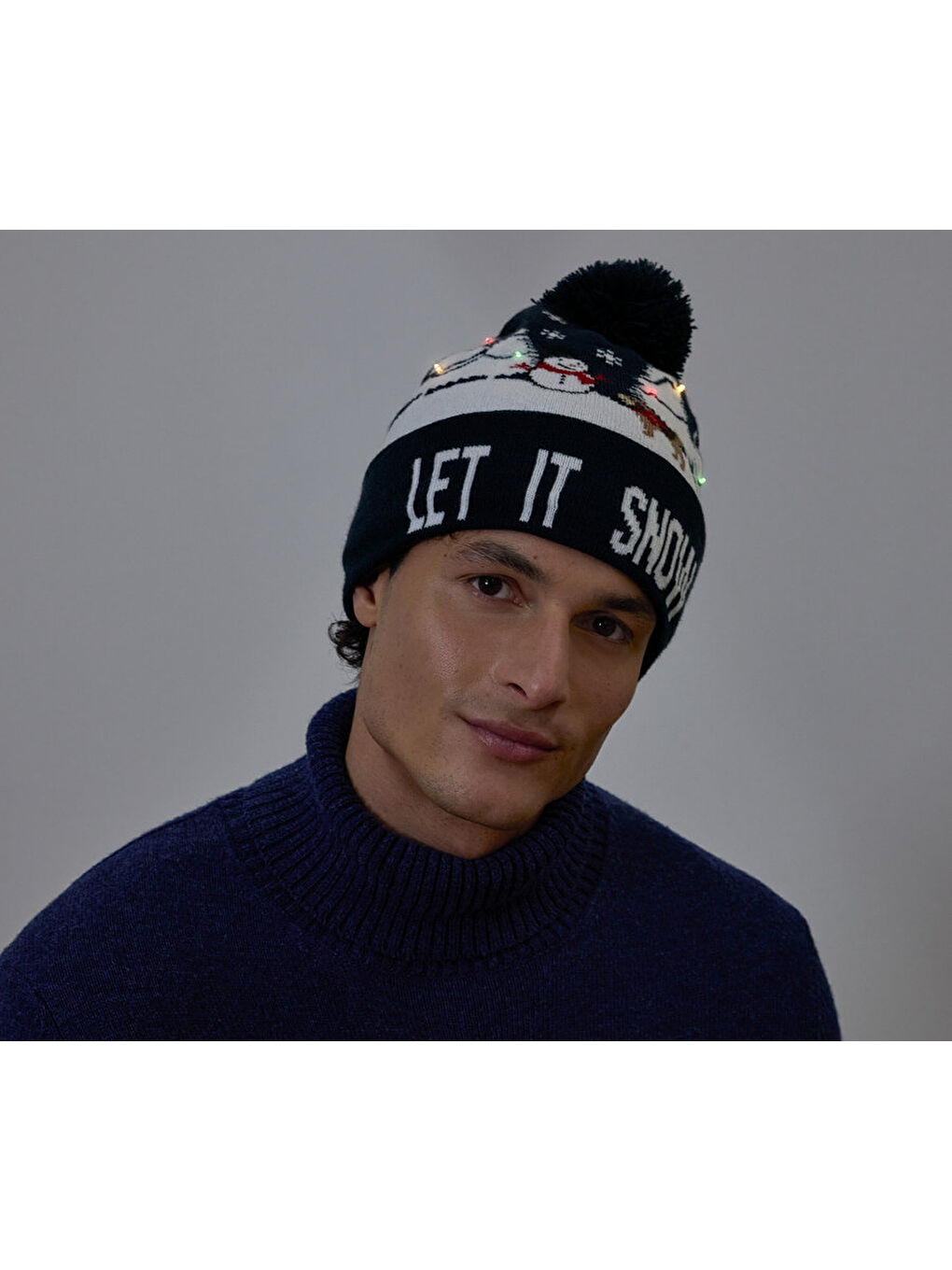 Lacivert Işıklı Erkek Bere-2