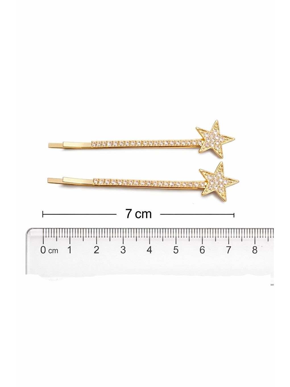 Sarı Parlak Taşlı Yıldız Detaylı Tel Toka 2 adet-3