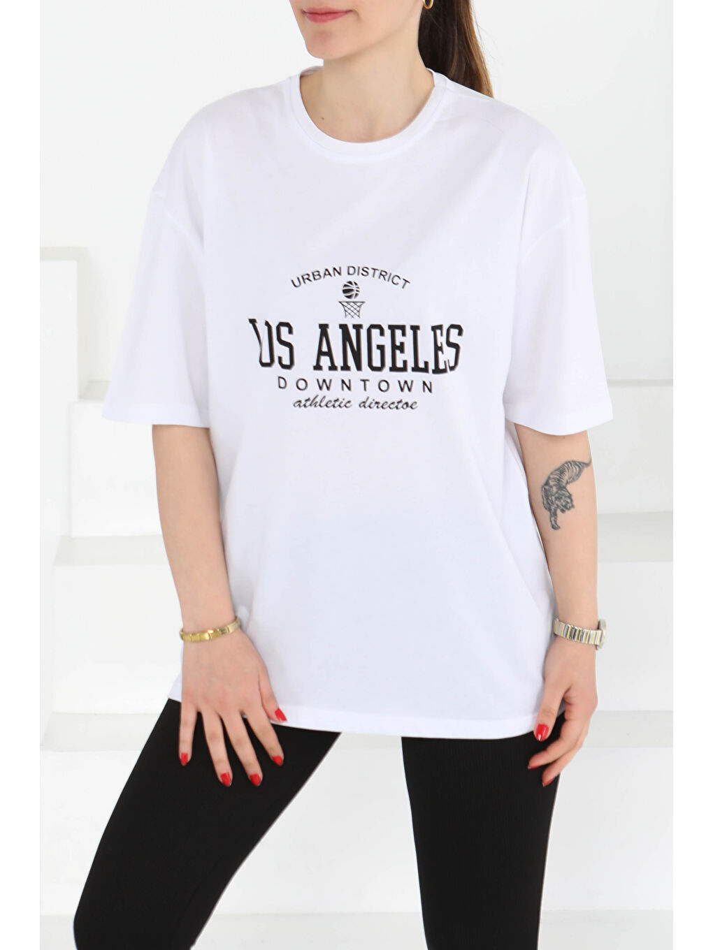 Baskılı Kısa Kollu T-Şhirt Beyaz - 27128-3