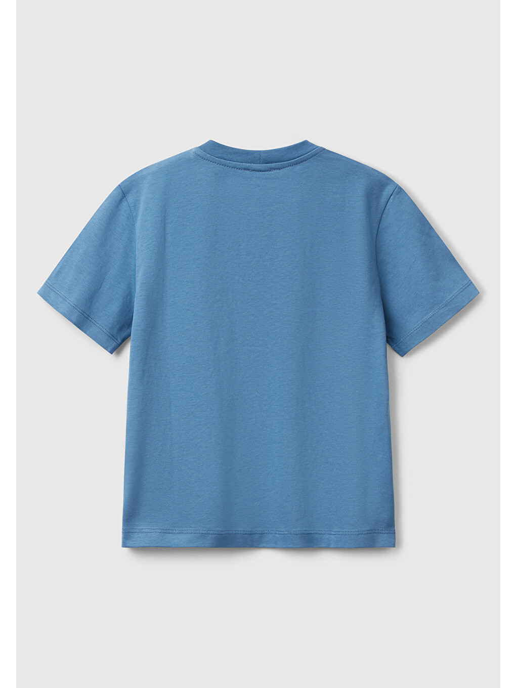 Erkek Çocuk Havacı Mavi Fotoğraf Baskılı Bisiklet Yaka T-shirt-1