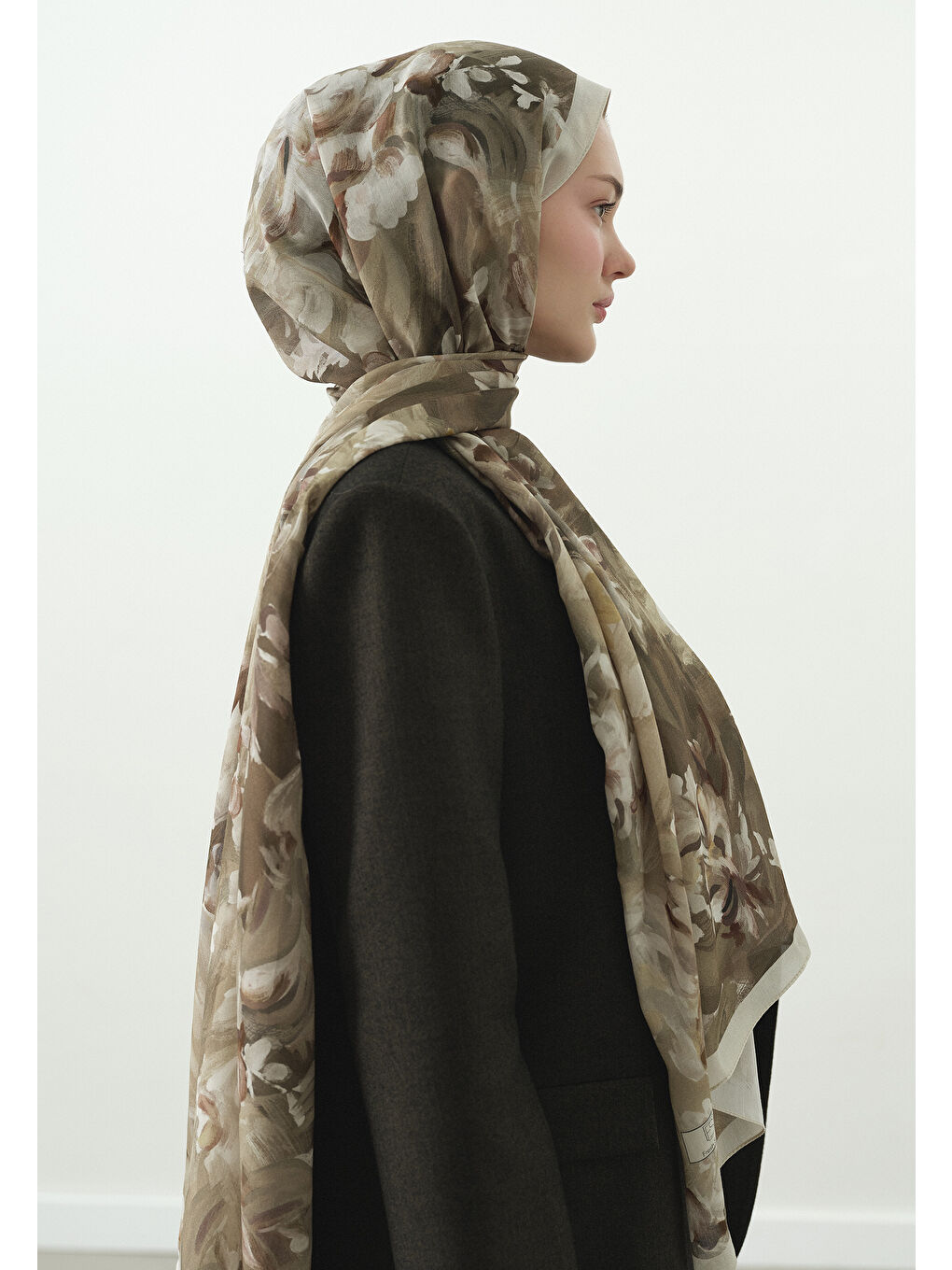 Yeşil JANE DESENLİ PAMUK VİSKON ŞAL ÇAĞLA-1