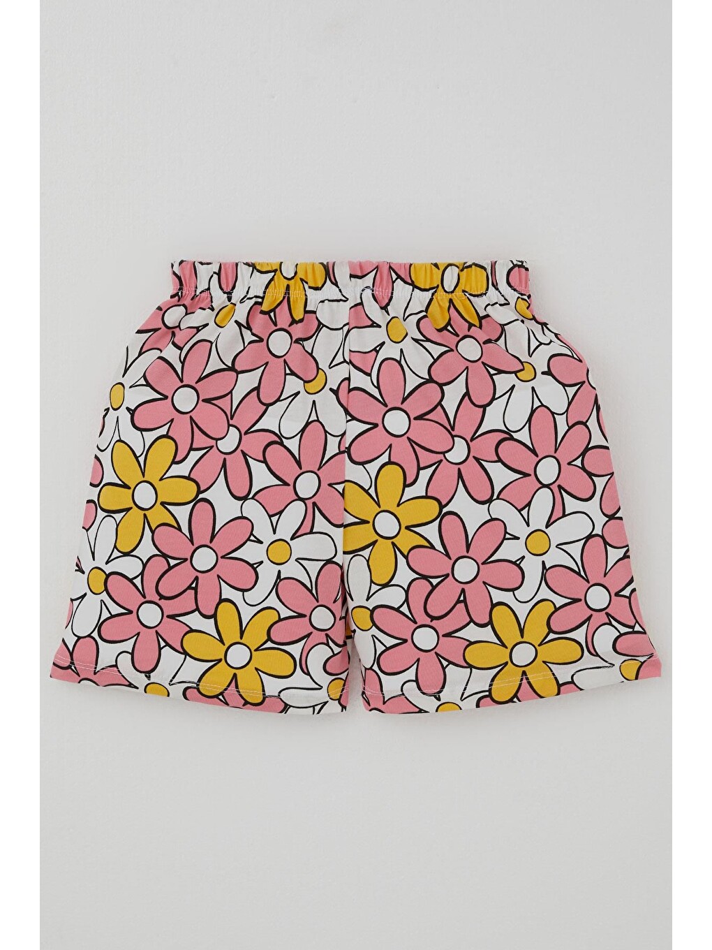 Kız Çocuk Şortlu Pijama Takımı Renkli Papatya Desenli Karışık Renk (4-8 Yaş)-6