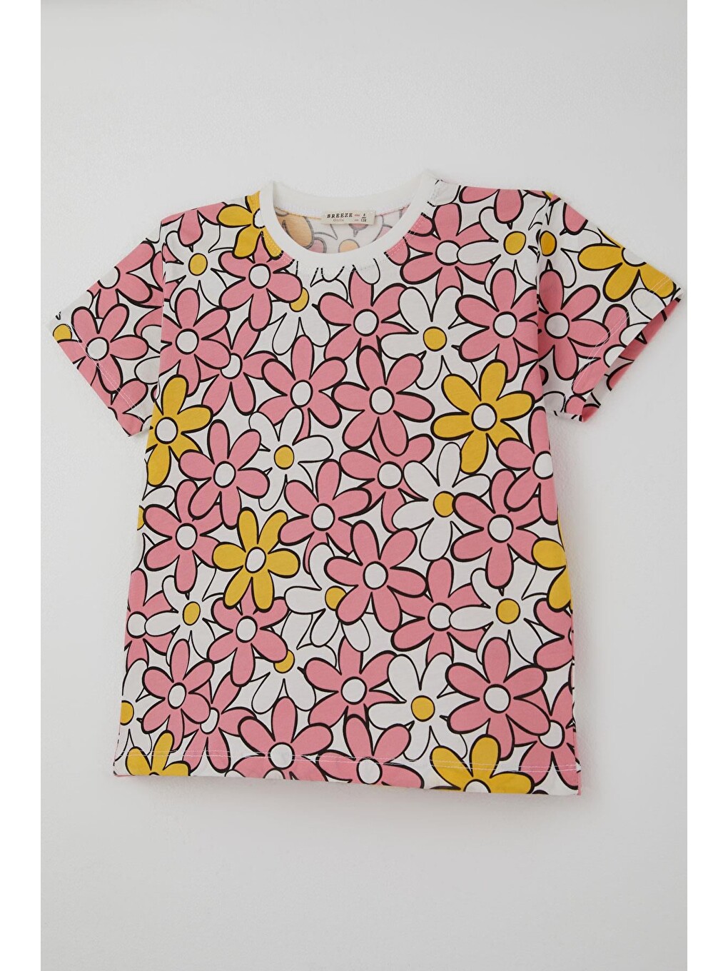 Kız Çocuk Şortlu Pijama Takımı Renkli Papatya Desenli Karışık Renk (4-8 Yaş)-7