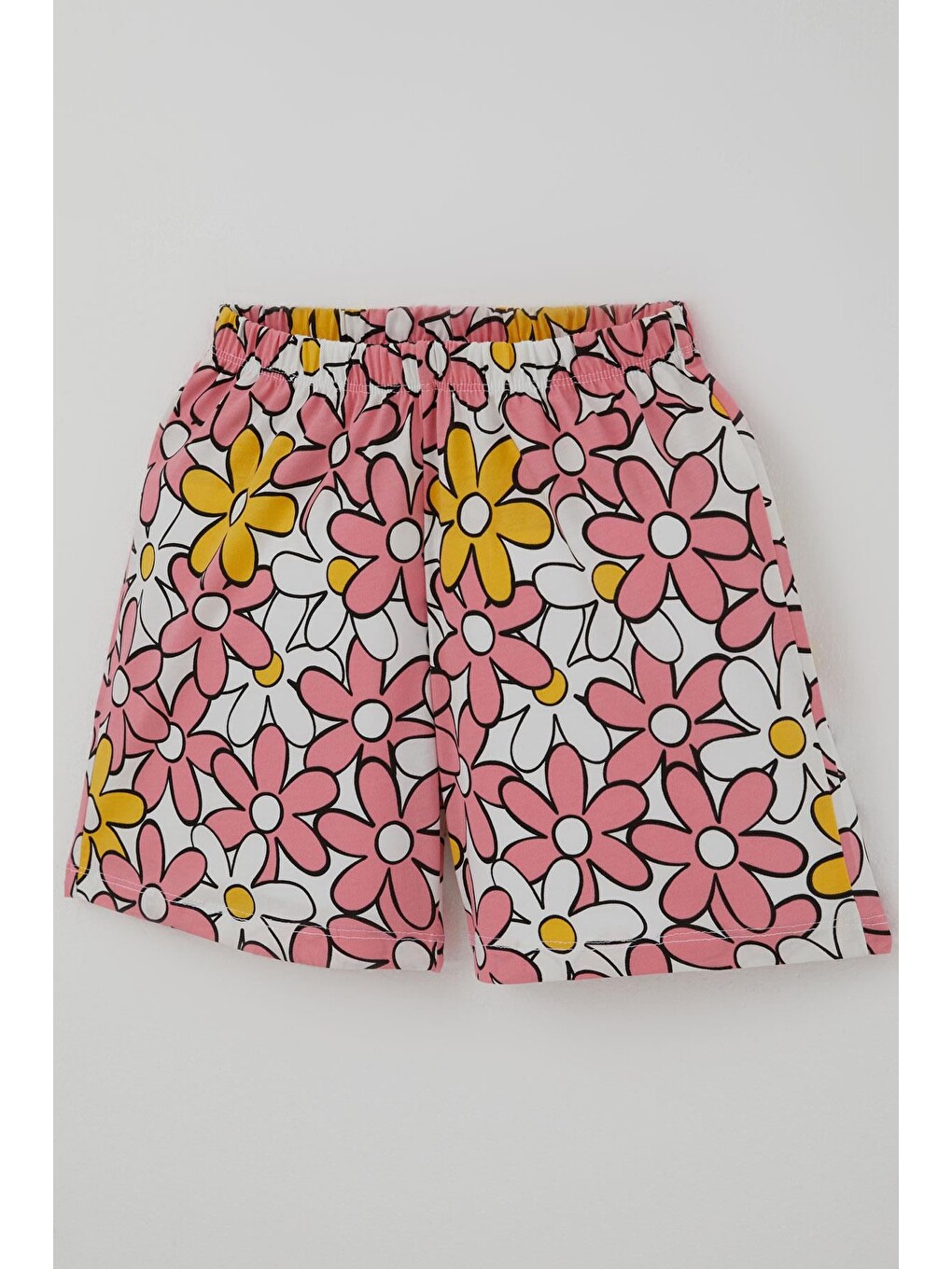 Kız Çocuk Şortlu Pijama Takımı Renkli Papatya Desenli Karışık Renk (4-8 Yaş)-8
