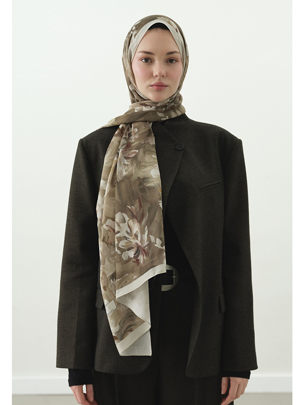 Yeşil JANE DESENLİ PAMUK VİSKON ŞAL ÇAĞLA-2