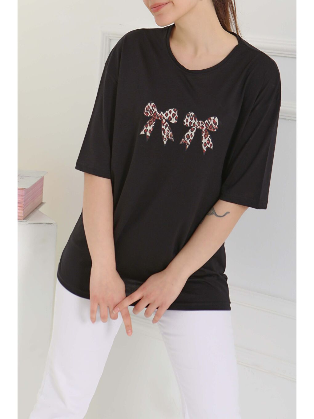 Kurdale Baskılı Kısa Kollu T-Şhirt Siyah - 27120-2