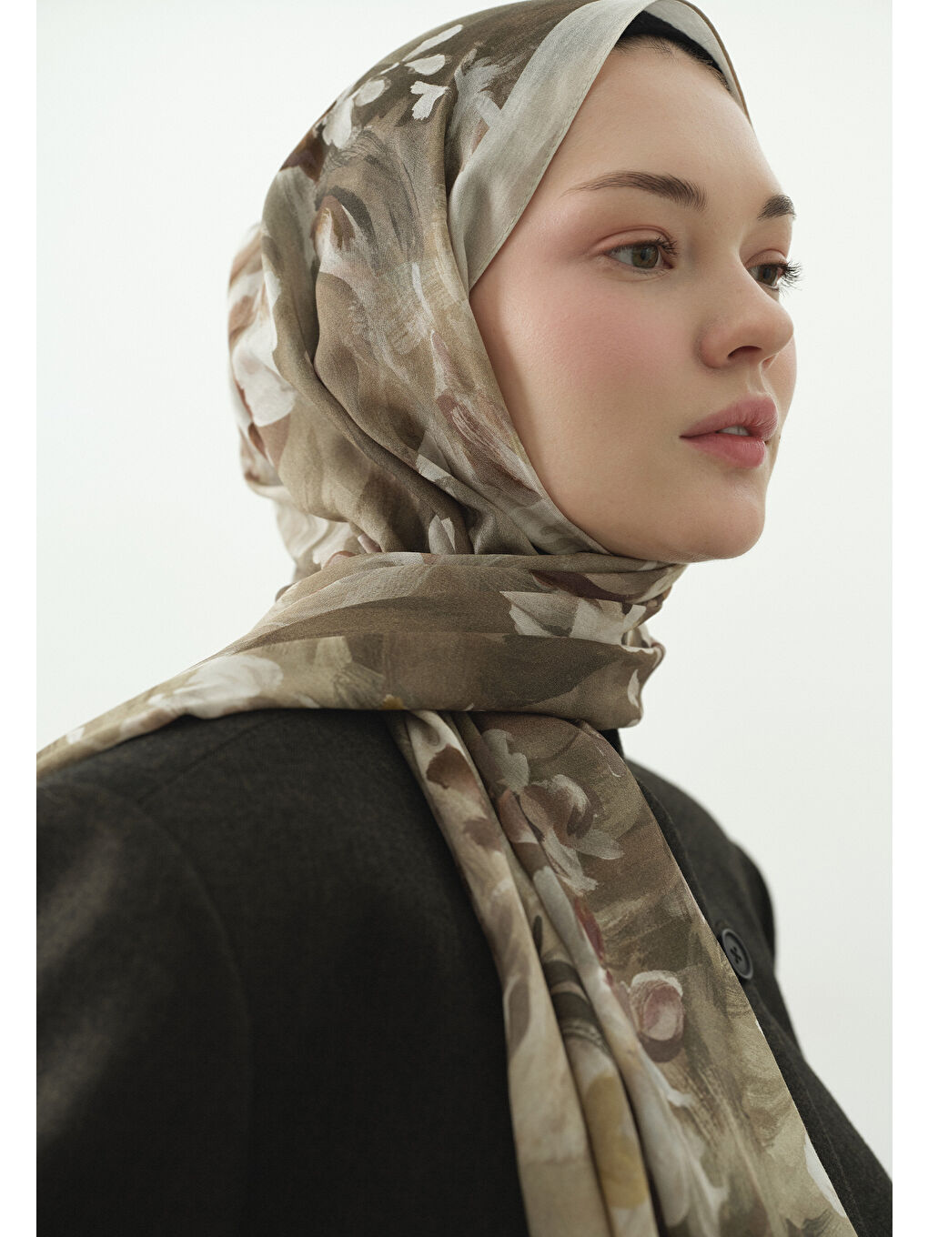 Yeşil JANE DESENLİ PAMUK VİSKON ŞAL ÇAĞLA-3