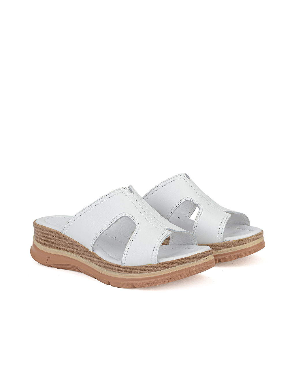 Kadın Hakiki Deri Dolgu Terlik 1611020Z2565 Beyaz-1