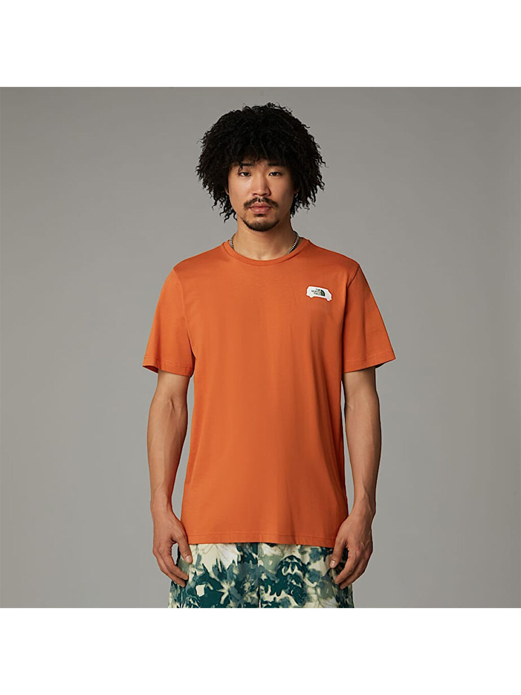 Outdoor Graphic Erkek Turuncu Yuvarlak Yaka Tişört