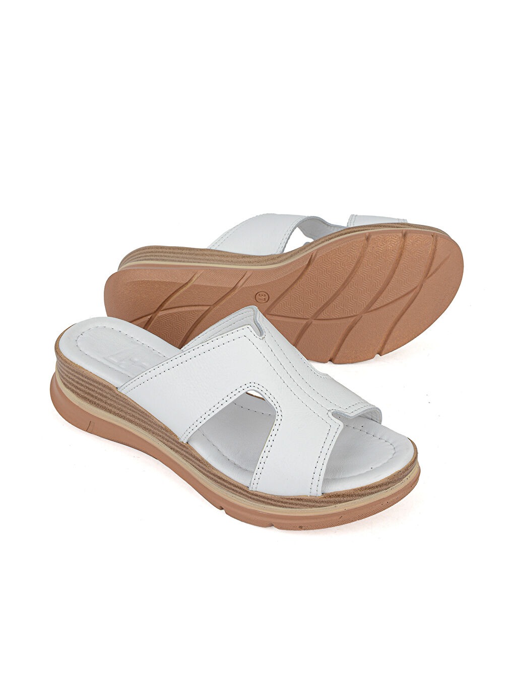 Kadın Hakiki Deri Dolgu Terlik 1611020Z2565 Beyaz-3