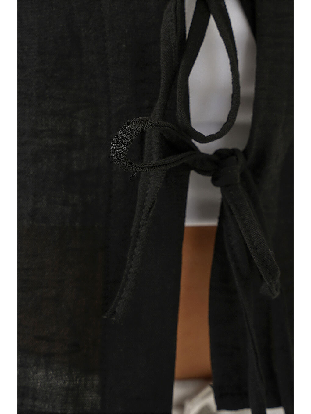 Kadın Kısa Kol Crop Bluz 958 - Siyah-4