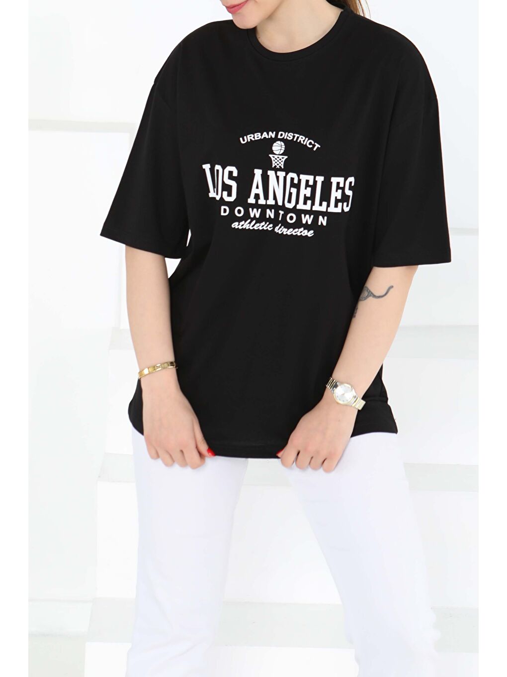 Baskılı Kısa Kollu T-Şhirt Siyah - 27128-2